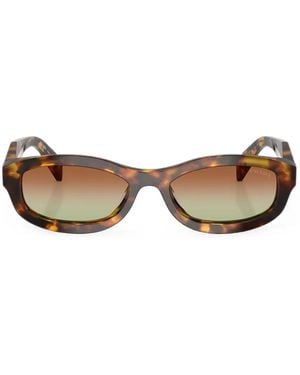 Prada Ovale Sonnenbrille - Braun