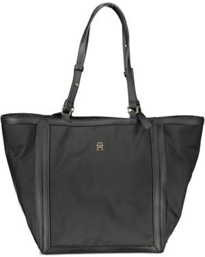 Tommy Hilfiger Julia Leather-Trim Tote Bag - Black