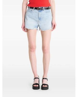 Tommy Hilfiger Distressed Frayed-Hem Shorts - Blue