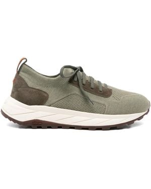 Henderson Knitted Panelled Trainers - Green