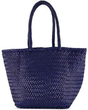 Dragon Diffusion Small Grace Leather Woven Tote Bag - Blue