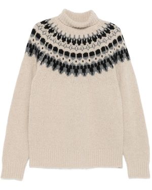 Barena Patterned Roll-Neck Sweater - Natural