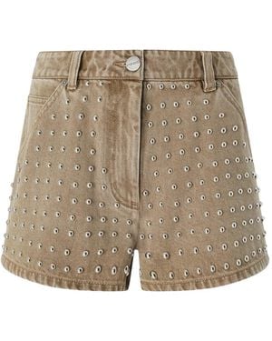 Pinko Stud-Embellished Shorts - Natural