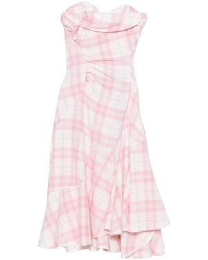 Vivienne Westwood Spiral Check-Print Midi Dress - Pink