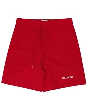 Aimé Leon Dore Logo-Print Mesh-Texture Shorts - Red
