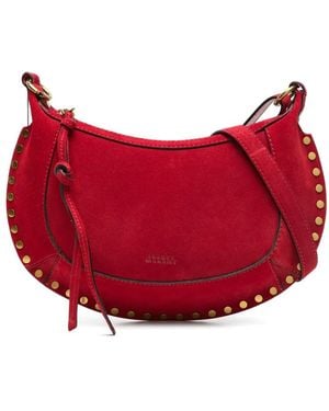 Isabel Marant Sac Porté Épaule Oskan Moon En Daim - Rouge