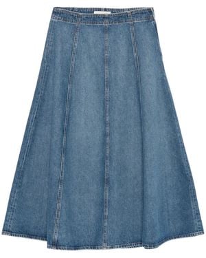 Ulla Johnson Jupe En Jean À Coupe Mi-Longue Uma - Bleu