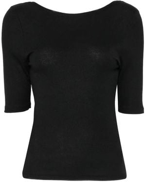 Repetto Logo-Embroidered Scoop-Back Top - Black