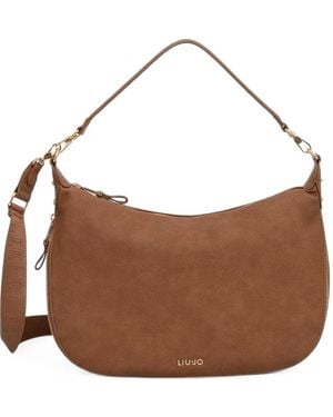 Liu Jo Croc-Effect-Trim Tote Bag - Brown