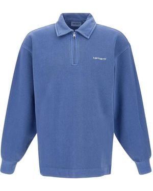 Carhartt ハーフジップ ポロシャツ - ブルー