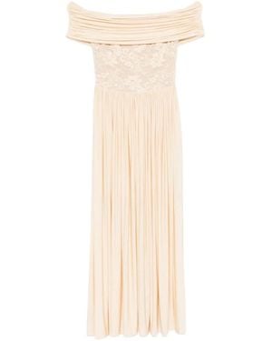 Zimmermann Robe Longue À Détail En Dentelle - Blanc