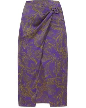 SIMONA CORSELLINI Midirock mit Blumen-Print - Lila