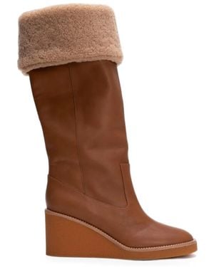 Odissi Alma Wedge Ankle Boots - Brown