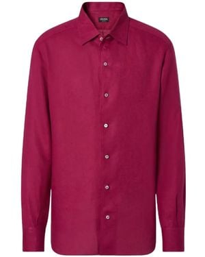 ZEGNA Oasi Linen Shirt - Red