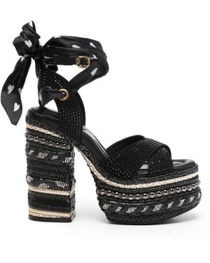 Kurt Geiger Rhinestone-Embellished Heeled Sandals - Black