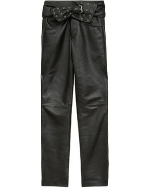 Isabel Marant Chazia Leather Trousers - Grey