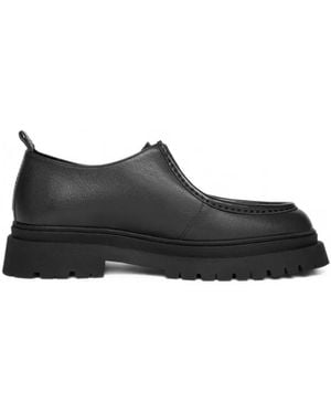 Manière De Voir Lille Leather Lace-Up Shoe - Black
