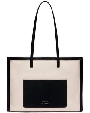 Loulou de Saison Leather Trim Patch Pocket Shoulder Bag - White