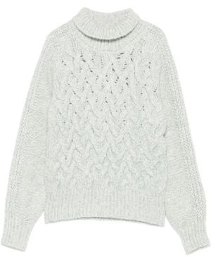 Eleventy Pull Torsadé À Col Roulé - Blanc