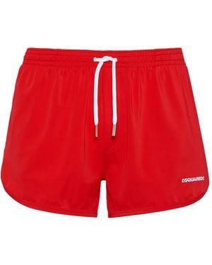 DSquared² Badeshorts mit seitlichen Schlitzen - Rot