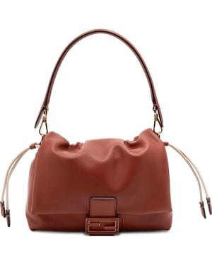 Fendi Medium Mamma Baguette Logo-Plaque Shoulder Bag - Brown