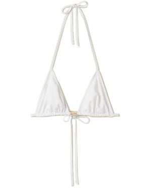 Miu Miu Triangle-Cup Bikini Top - White