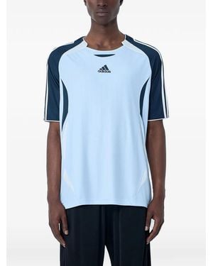 adidas Round-Neck Logo-Embroidered T-Shirt - Blue