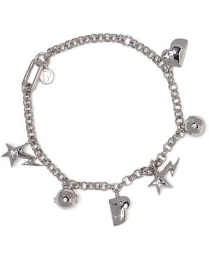 A Bathing Ape Silberfarbene Armbänder Mit Anhängerdetail - Mettallic