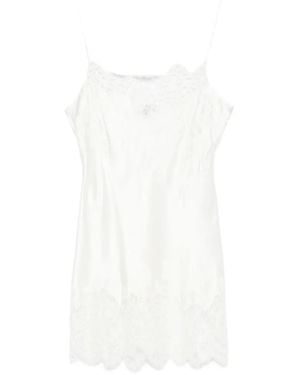 Carine Gilson Slip Dress Con Cuello Recto - Blanco