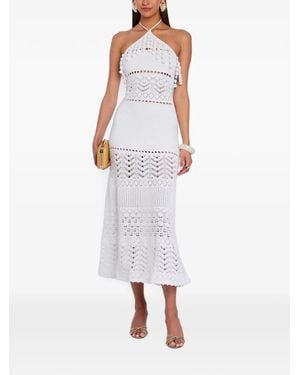 retroféte Gehäkeltes Perette Midikleid - Weiß