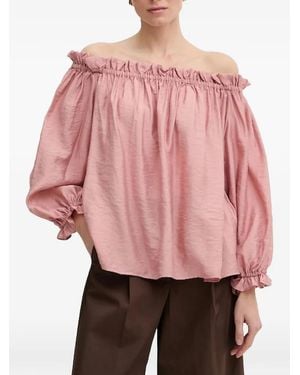 Marella Off-Shoulder Ruffled Blouse - Pink