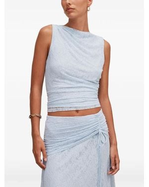 EVER NEW Tahlia Ruched Lace Tank Top - Blue