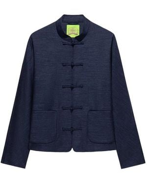 Shanghai Tang Frog-Button Jacket - Blue