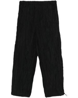 GONGDID DESIGN Drawstring Wide-Leg Trousers - Black