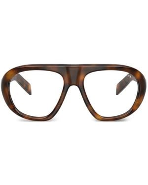 Prada Tortoise Geometric Frame Sunglasses - Black