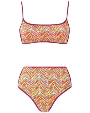 Missoni Bikini À Imprimé Zig-Zag - Rose