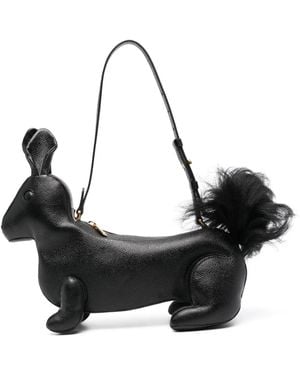 Thom Browne Borsa A Spalla Con Motivo Scoiattolo - Nero