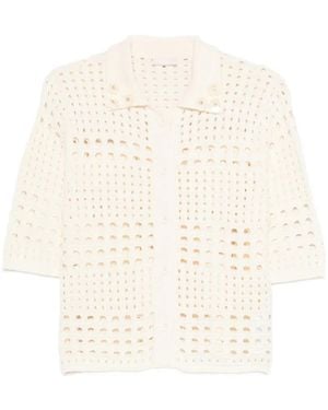 BOSS Floral Appliqué Cardigan - White