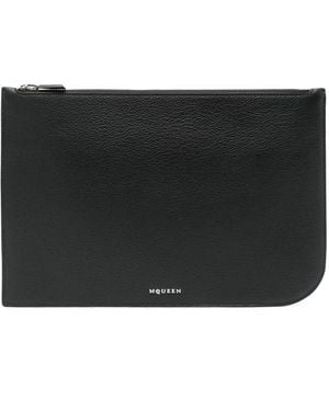 McQueen Clutch Con Logo - Nero