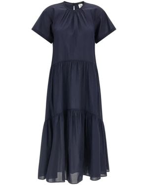Weekend by Maxmara Alloro Tiered Midi Dress - Blue