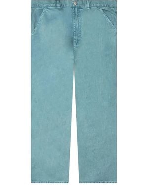 AWAKE NY Embroidered-Pocket Pants - Blue