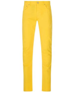 PT Torino Logo-Patch Slim-Fit Trousers - Yellow