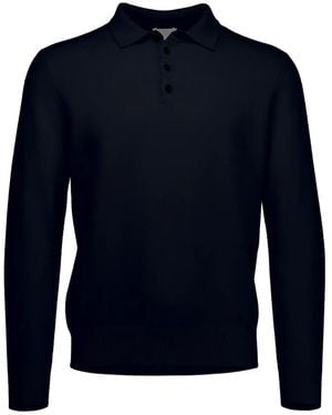Allude Long-Sleeve Polo Shirt - Blue