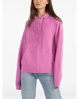 Freecity Drawstring Terry Pullover Hoodie - Pink