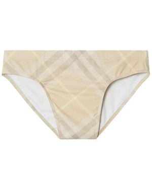 Burberry Vintage-Check Swimming Trunks - Natural