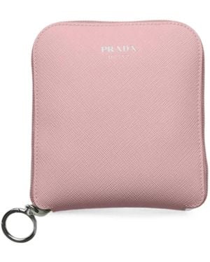 Prada Saffiano Leather Pendant With Re-Nylon Tote Bag - Pink