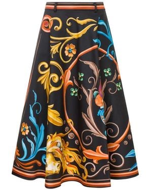 Moschino Baroque-Print Midi Skirt - White