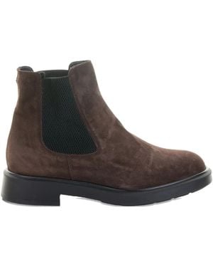 Fratelli Rossetti Elastic-Panel Suede Boots - Brown