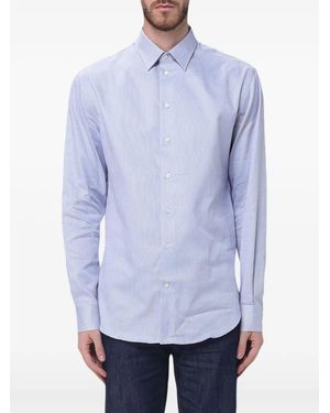 Emporio Armani Long-Sleeve Cotton Shirt - Blue