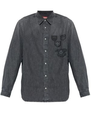 DIESEL D-Simply-S15 Embroidered Shirt - Grey